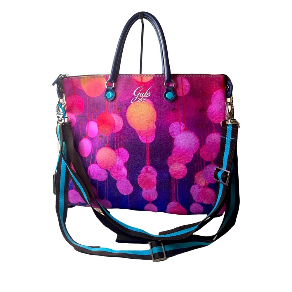 Franco Gabbrielli Gabs Lampade Viola L 247 Leather 4 Way Transformable bag - Picture 6 of 16